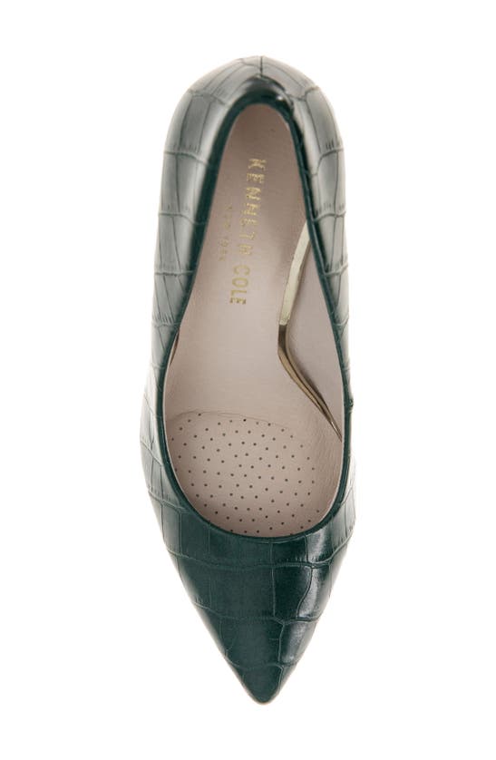 Kenneth Cole Aundrea Pointed Toe Pump In Emerald Croco