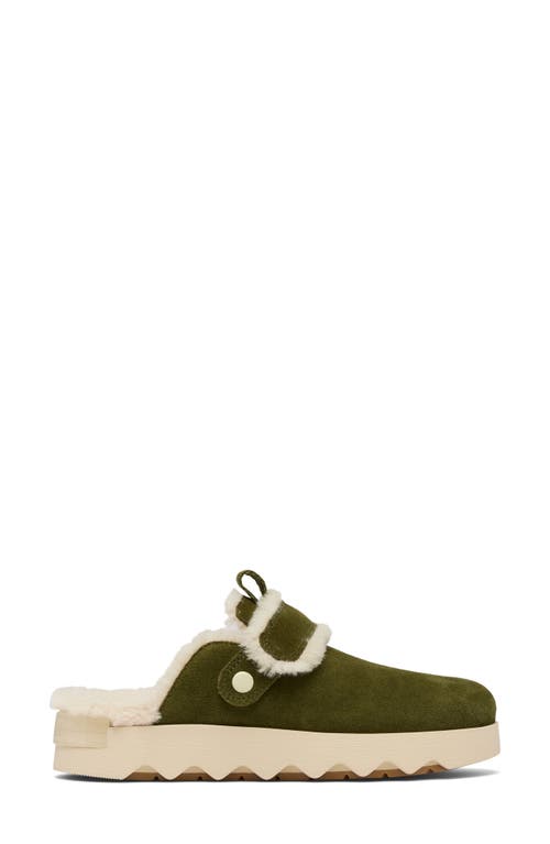 Sorel Viibe Faux Fur Clog In Utility Green/ceramic