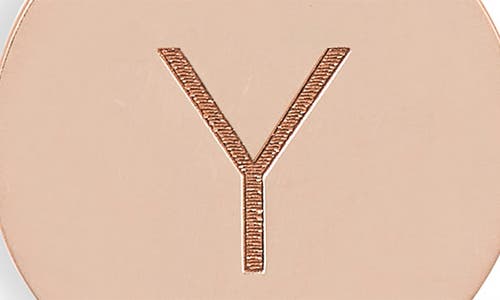 Meshmerise Initial Disc Pendant Necklace In Rose-y