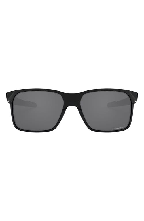 Oakley Portal 59mm Polarized Square Sunglasses in Polished Black/Prizm Black at Nordstrom
