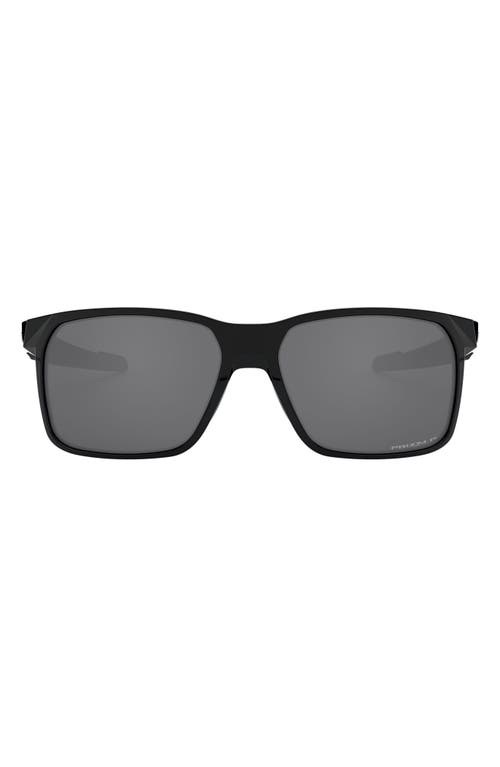 Oakley Portal 59mm Polarized Square Sunglasses In Polished Black/prizm Black