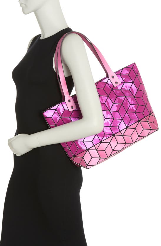 Patrizia Luca Two-tone Geometric Tote Bag In Pink Camo/ M.pink