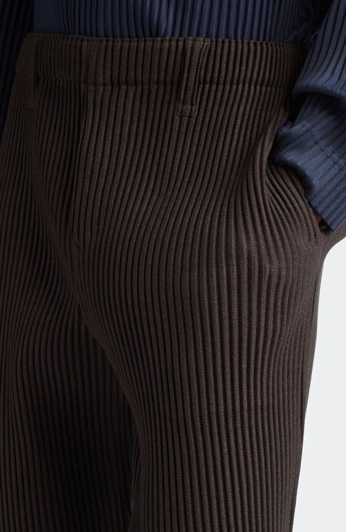 ISSEY MIYAKE HOMME PLISSÉ ISSEY MIYAKE KERSEY PLEATED STRAIGHT LEG PANTS