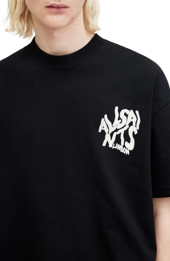 Shop Allsaints Orlando Logo Graphic T-shirt In Washed Black