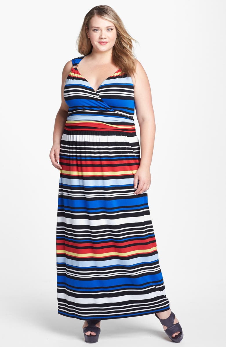 Vince Camuto Bright Stripe Maxi Dress (Plus Size) (Online Only) | Nordstrom