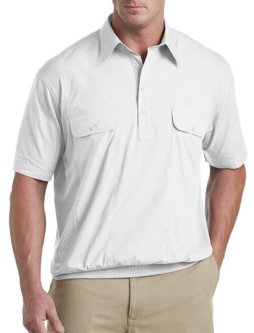 Harbor Bay Banded-hem Polo Shirt In White