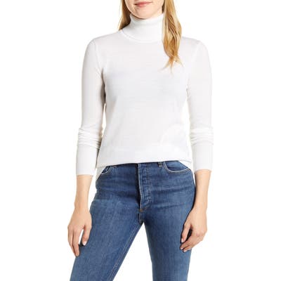1901 Turtleneck Merino Wool Blend Sweater, Ivory
