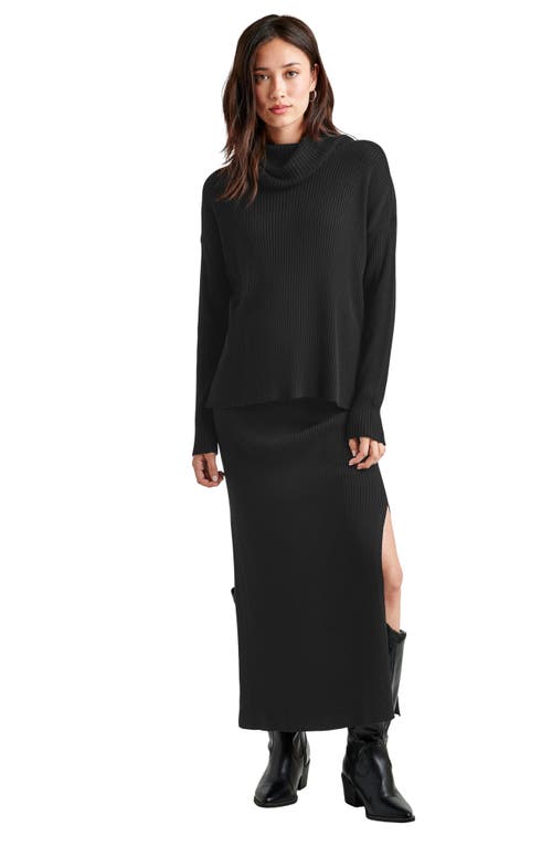 Shop Splendid Georgie Cowl Neck Rib Sweater In Black