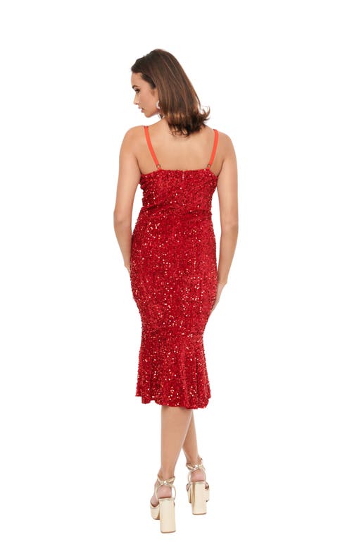 Shop Unique Vintage Sequin Wiggle Dress In Red