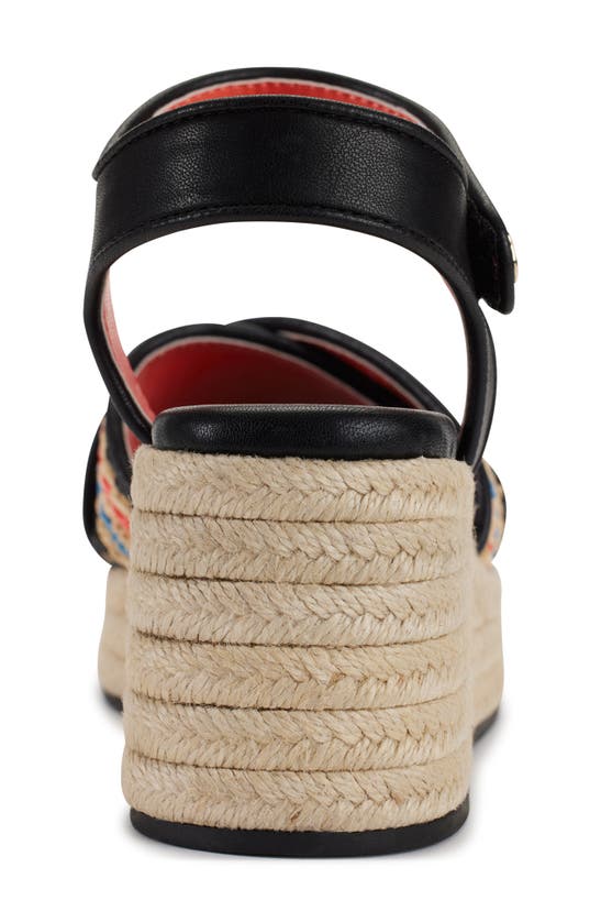 Shop Karl Lagerfeld Celeste Platform Wedge Sandal In Black/ Cream