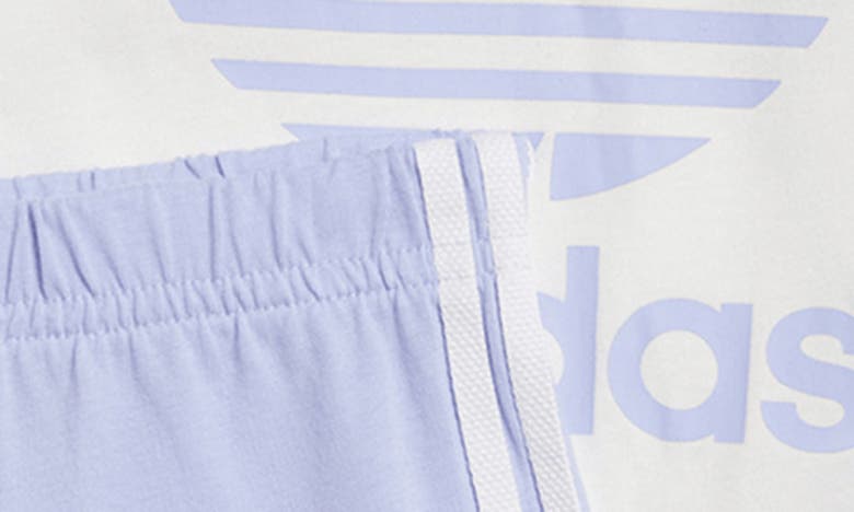 Shop Adidas Originals Trefoil Cotton Graphic T-shirt & Shorts Set In Violet Tone