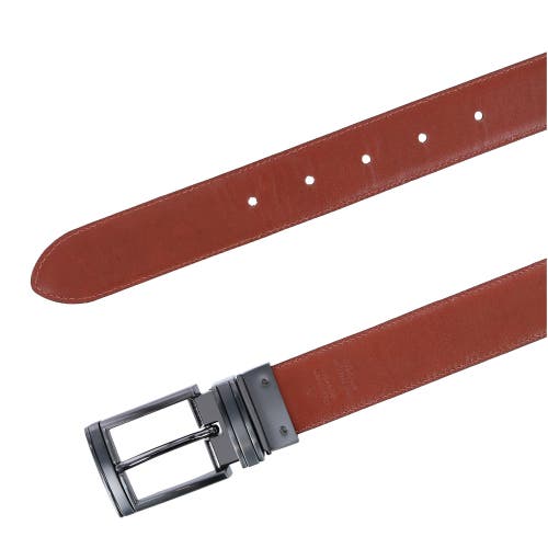 Trafalgar Men's Maverick 32mm Reversible Leather Dress Belt In Navy To Tan
