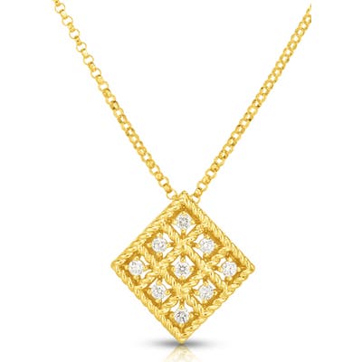 Roberto Coin Byzantine Barocco Diamond Pendant Necklace
