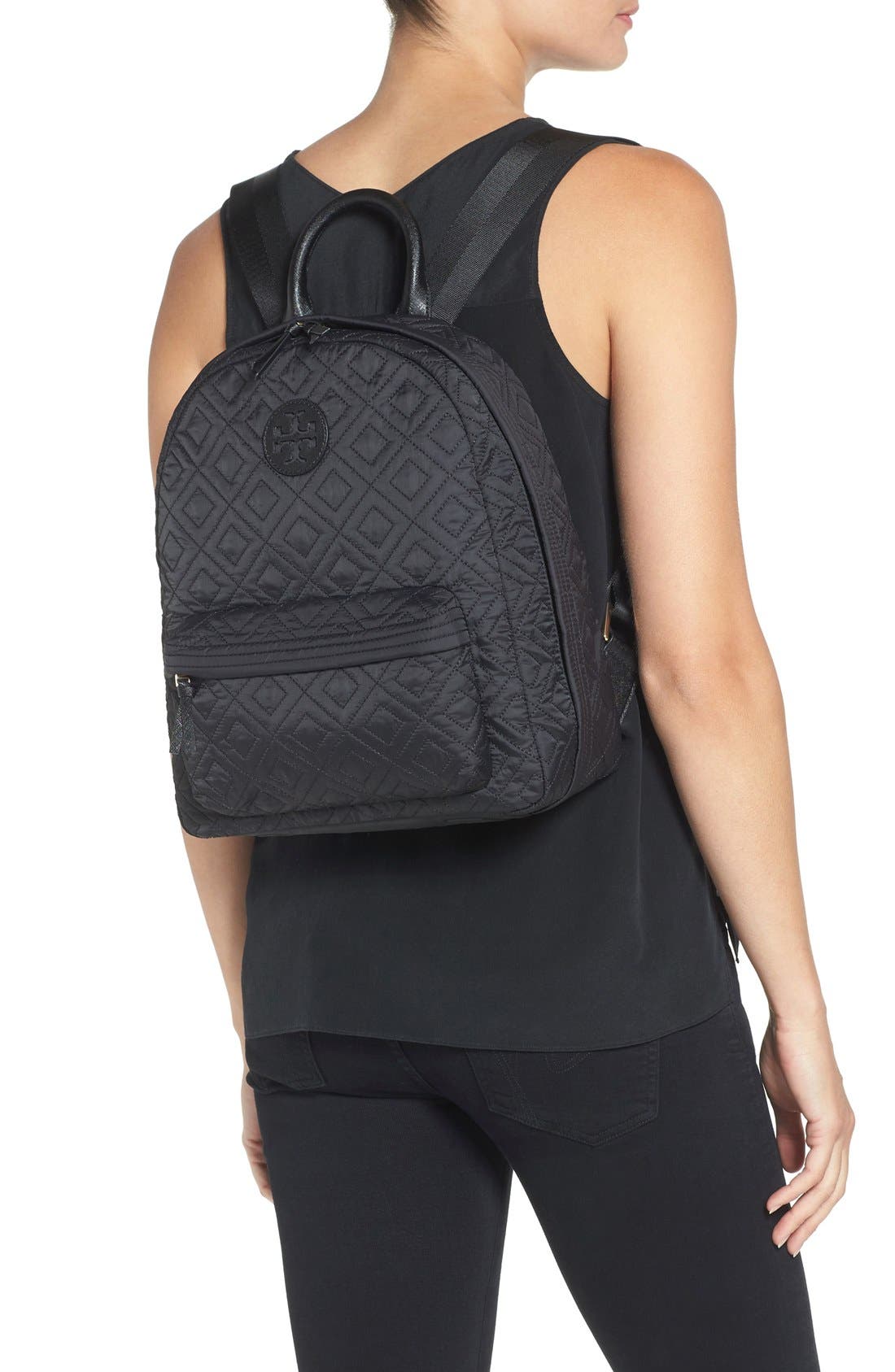 tory burch quilted backpack