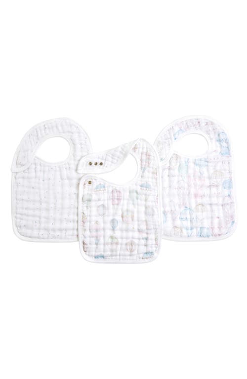 aden + anais 3-Pack Classic Organic Cotton Muslin Snap Bibs in Above The Clouds Pink