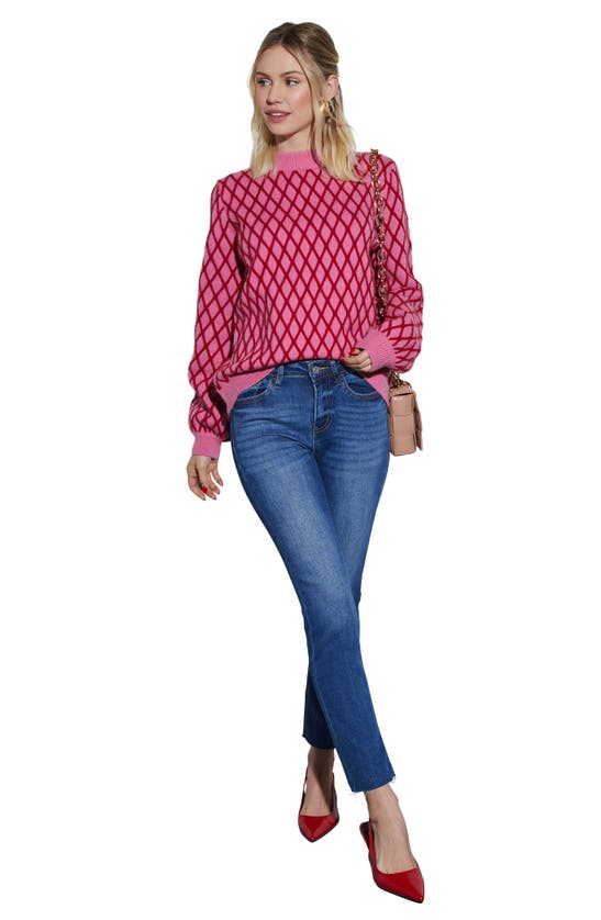 Shop Vici Collection Daydreamer Mock Neck Sweater In Pink