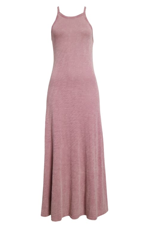 Shop Atm Anthony Thomas Melillo Chroma Wash Cotton Slub Jersey Midi Dress In Wisty Mauve