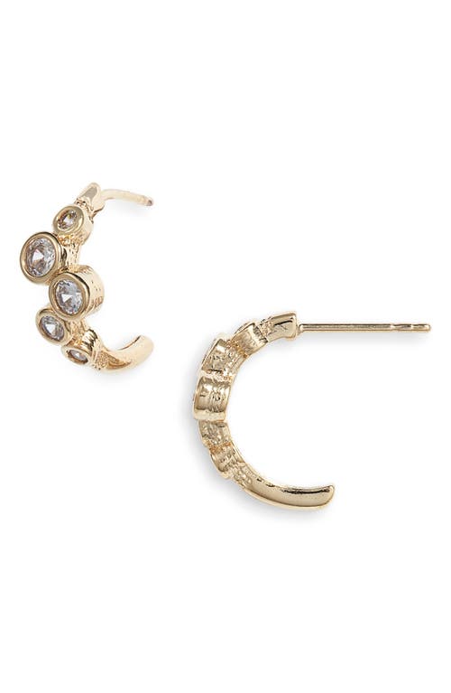 Set & Stones Dottie Cubic Zirconia Hoop Earrings in Gold at Nordstrom