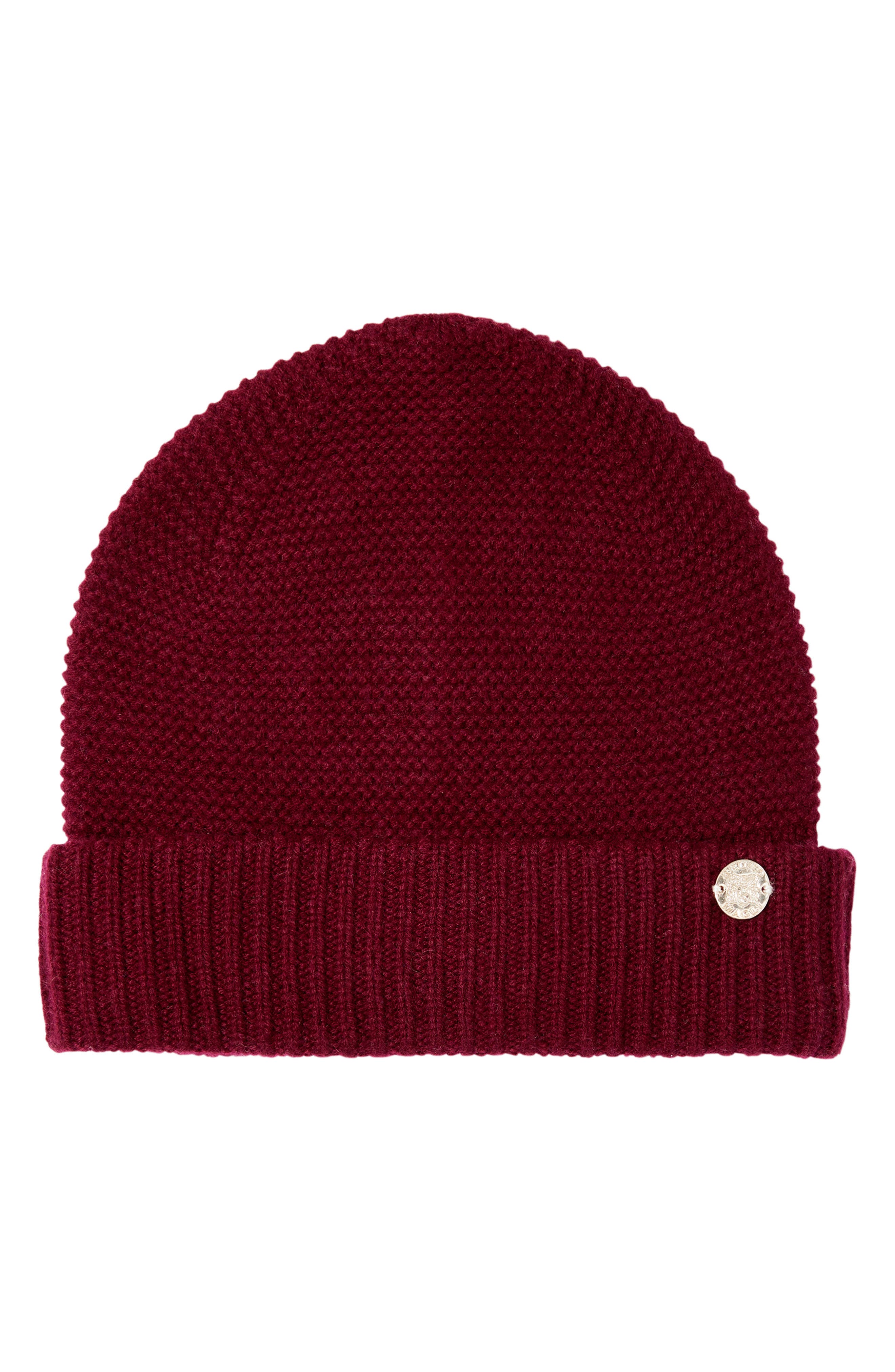 Bruno Magli Rib Cashmere Beanie in Bordeaux Smart Closet