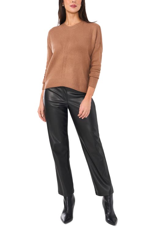 Shop Vince Camuto Cropped Crewneck Sweater In Cocoa