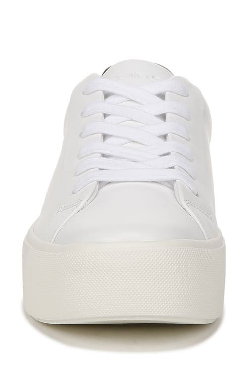 Shop Vince Benfield Leather Platform Sneaker In White/black