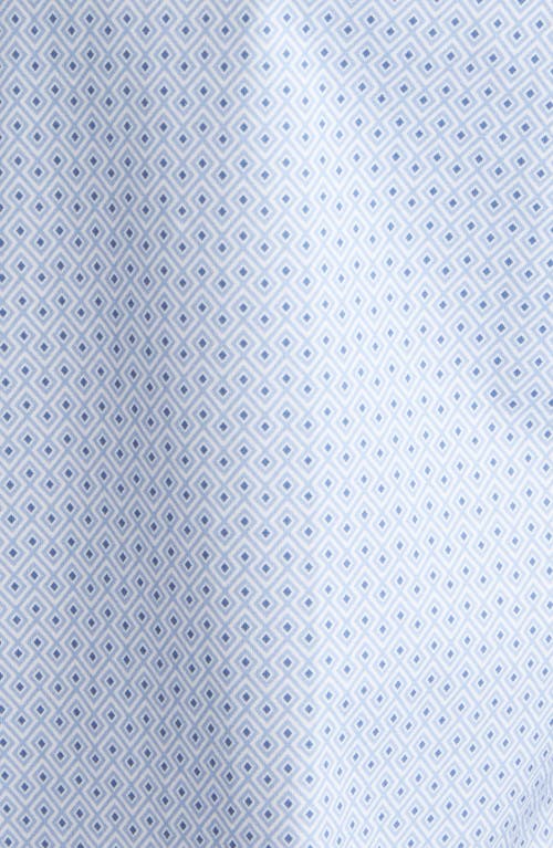 Shop Bugatchi Miles Ooohcotton® Geo Print Short Sleeve Button-up Shirt In Air Blue