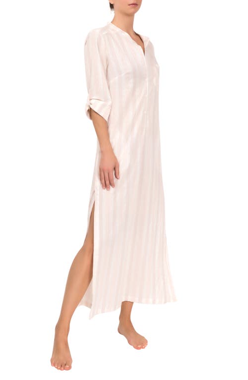 Everyday Ritual Tracey Stripe Cotton Nightgown In Strawberry Stripe