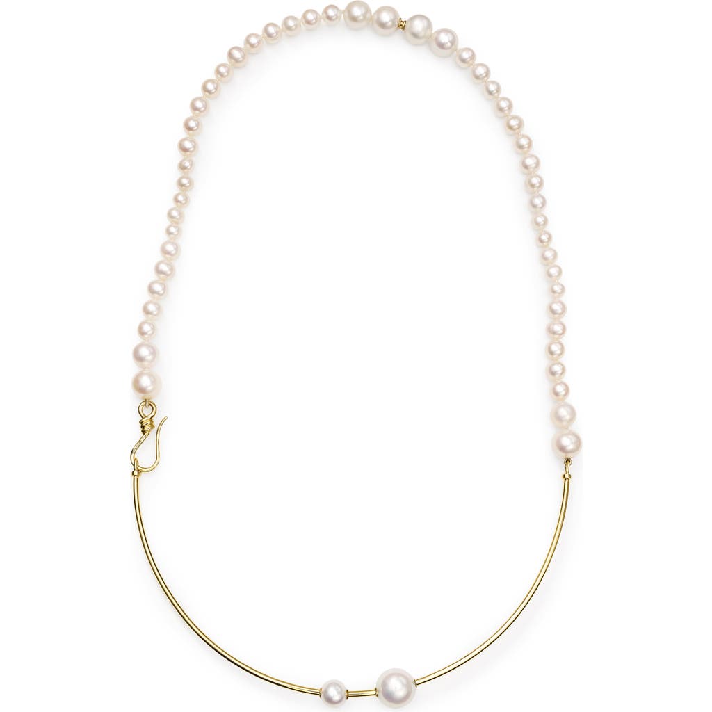 Shop Ippolita 18k Gold Nova Wire Freshwater Pearl Necklace In Gold/pearl