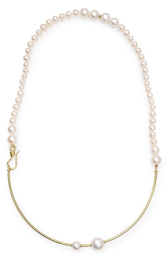 Ippolita 18k Gold Nova Wire Freshwater Pearl Necklace In Gold/ Pearl