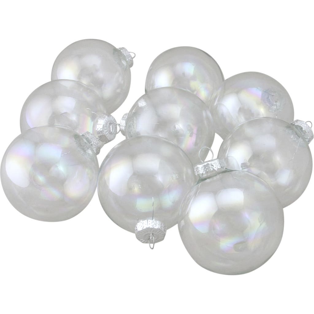Northlight Iridescent Christmas Glass Ball Ornaments In Clear