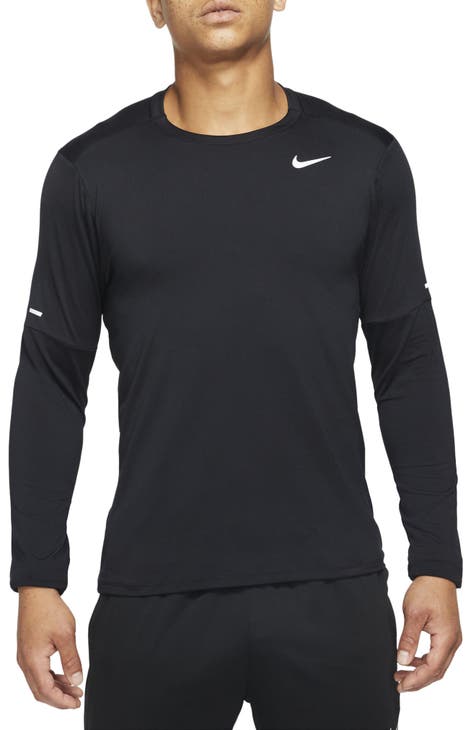 Nike Womens Sweatshirt Dri Fit Long Sleeves Running Boat Neck Gray
