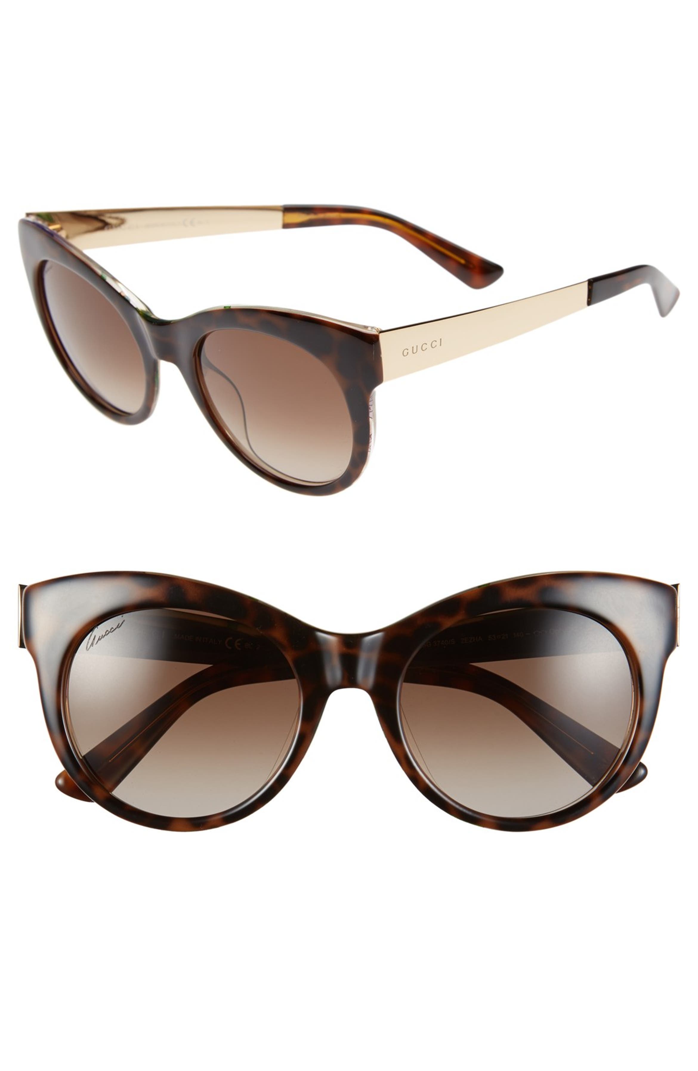 Gucci 'Flora' 53mm Retro Sunglasses | Nordstrom
