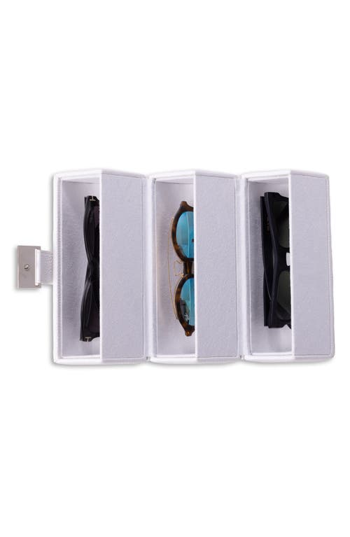 Bey-berk Leather Sunglass Storage Case In White