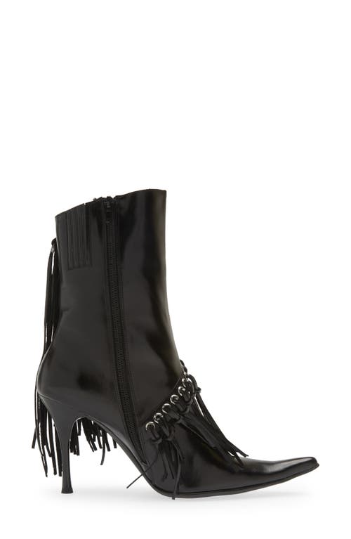 Shop Jeffrey Campbell Benefits Fringe Pointed Toe Boot In Black