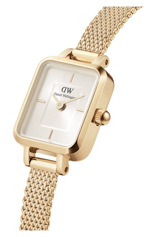 Daniel Wellington Micro Collection Mesh Strap Watch, 15mm X 18mm In Gold