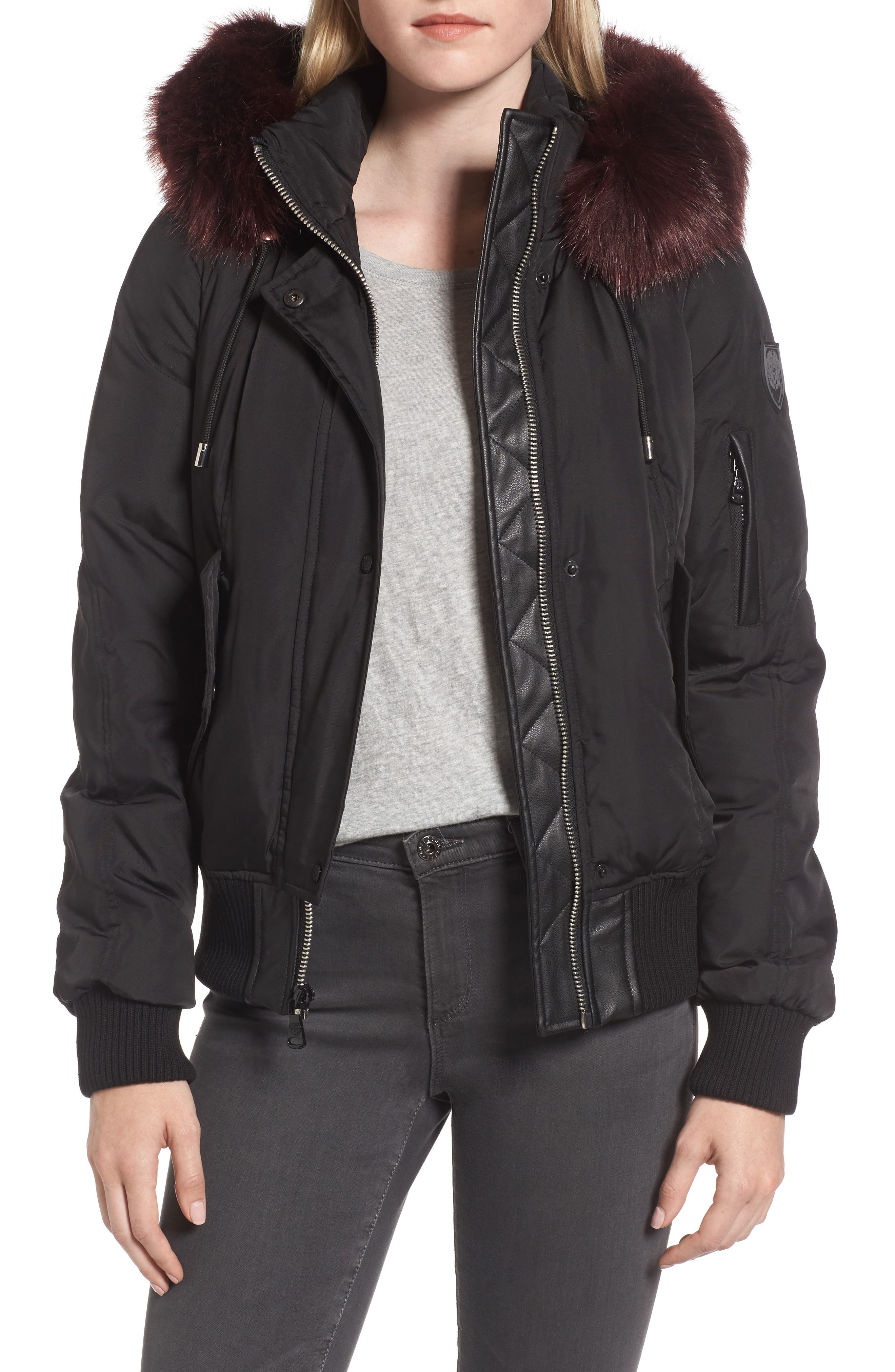 Vince Camuto Quilted Bomber Jacket with Faux Fur Trim Nordstrom