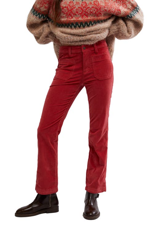 Shop Free People High Time Kick Corduroy Flare Pants In Red Dahlia