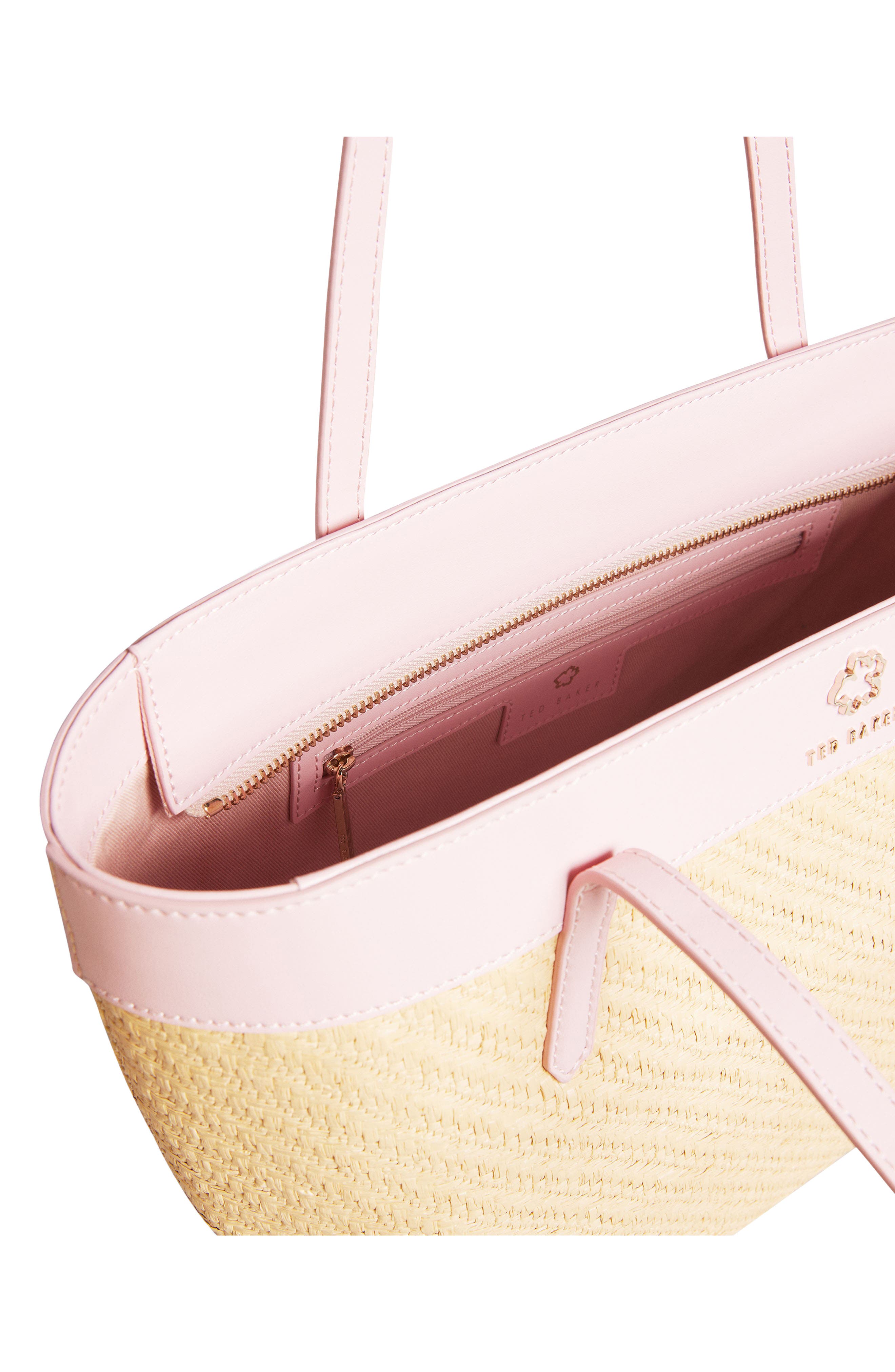 Ted Baker London Magdar Magnolia Eyelet Raffia Tote in Pale Pink