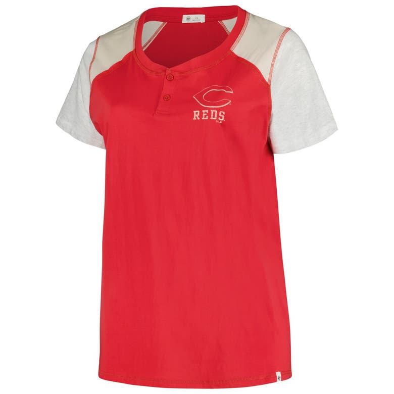 Shop 47 ' Red/gray Cincinnati Reds Plus Size Henley T-shirt