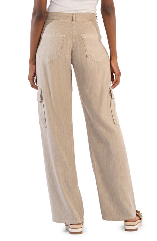 Shop Kut From The Kloth Akia High Waist Wide Leg Cargo Pants In Wheat