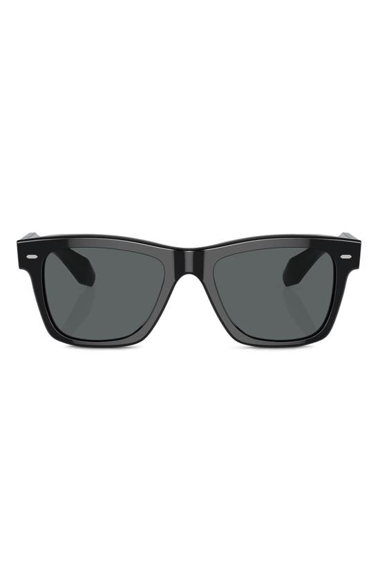 Oliver Peoples N.04 Sun 53mm Polarized Rectangular Sunglasses In Black