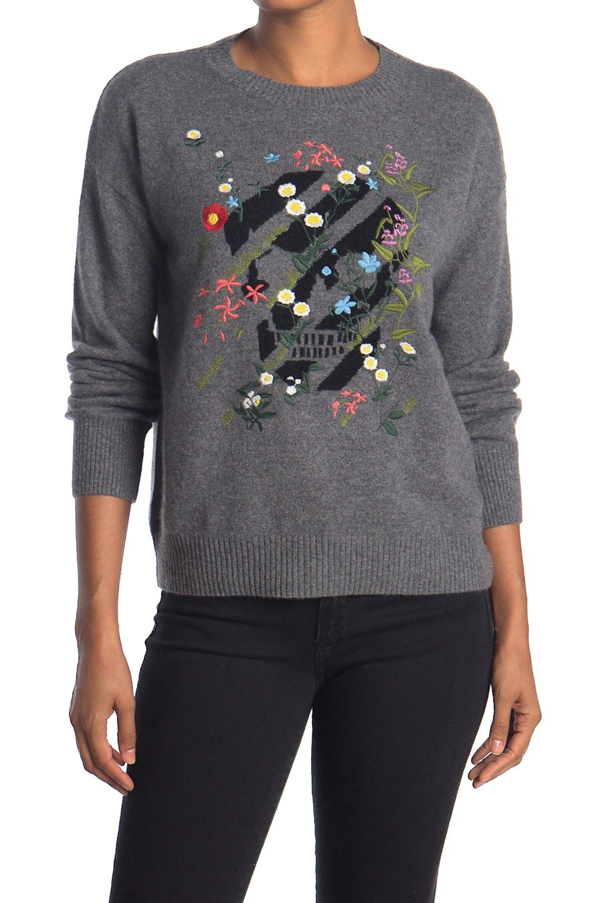 floral cashmere sweater