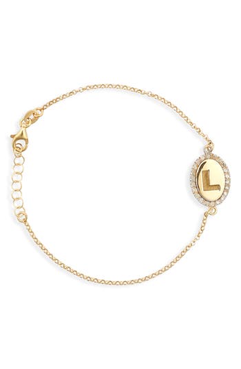 Meshmerise Diamond Initial Disc Bracelet In Yellow-l