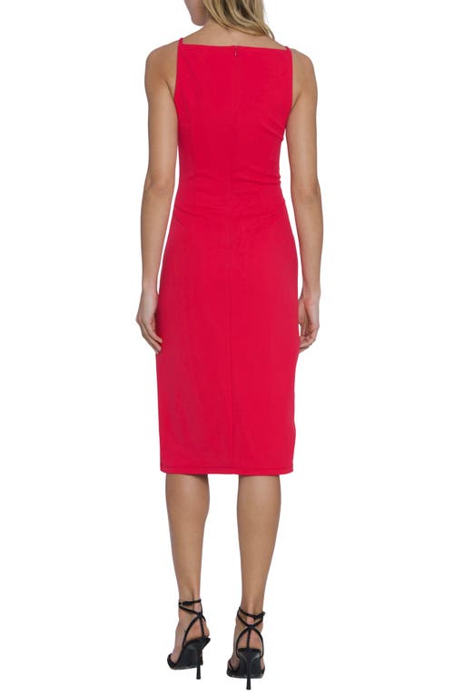 Shop Maggy London Side Ruched Sheath Dress In Raspberry