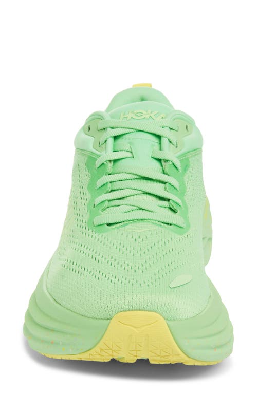 Shop Hoka Bondi 8 Running Shoe In Lime Glow/lemonade