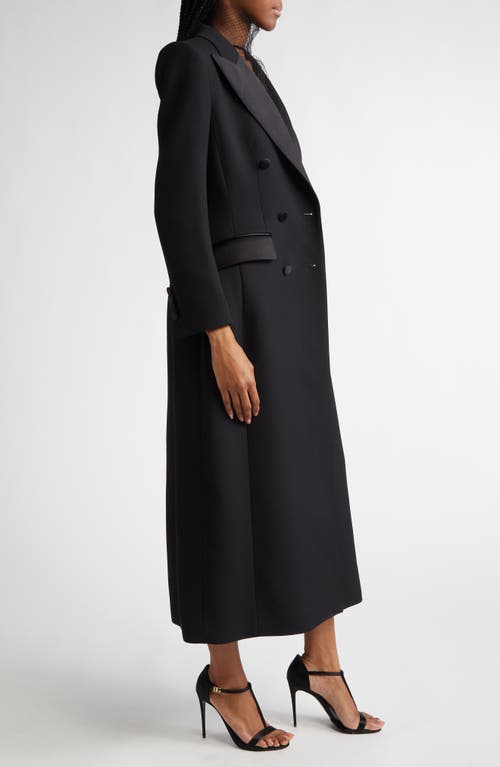 Dolce & Gabbana Dolce&gabbana Hourglass Double Breasted Wool Blend Coat In N0000 Nero