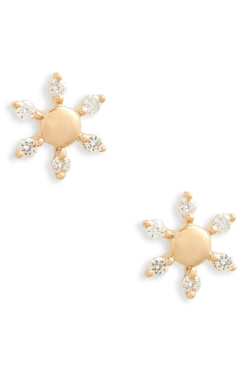 Dana Rebecca Designs Mini Snowflake Diamond Stud Earrings in Yellow Gold at Nordstrom