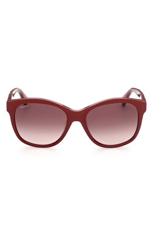 Shop Max Mara 56mm Butterfly Sunglasses In Shiny Red/gradient Brown