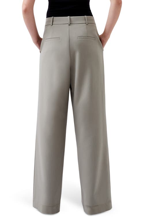 Shop French Connection Azra Wide Leg Twill Pants In Light Olive