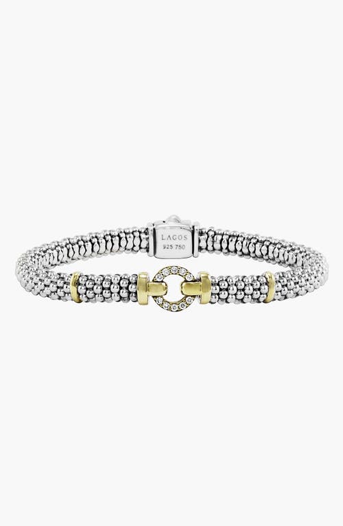 Shop Lagos Enso Diamond Bracelet In Silver/gold